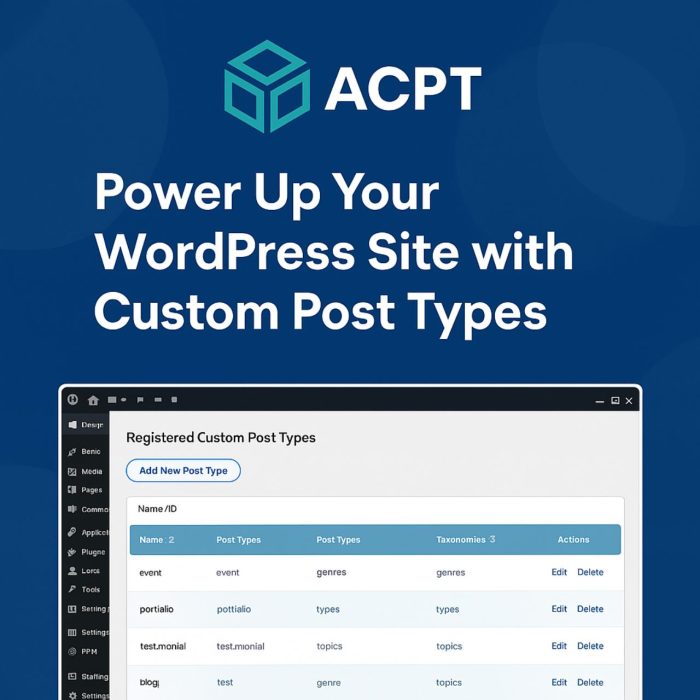 ACPT – Power Up Your WordPress Site with Custom Post Types