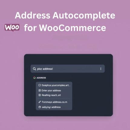 Creat an image this title Address Autocomplete for WooCommerce