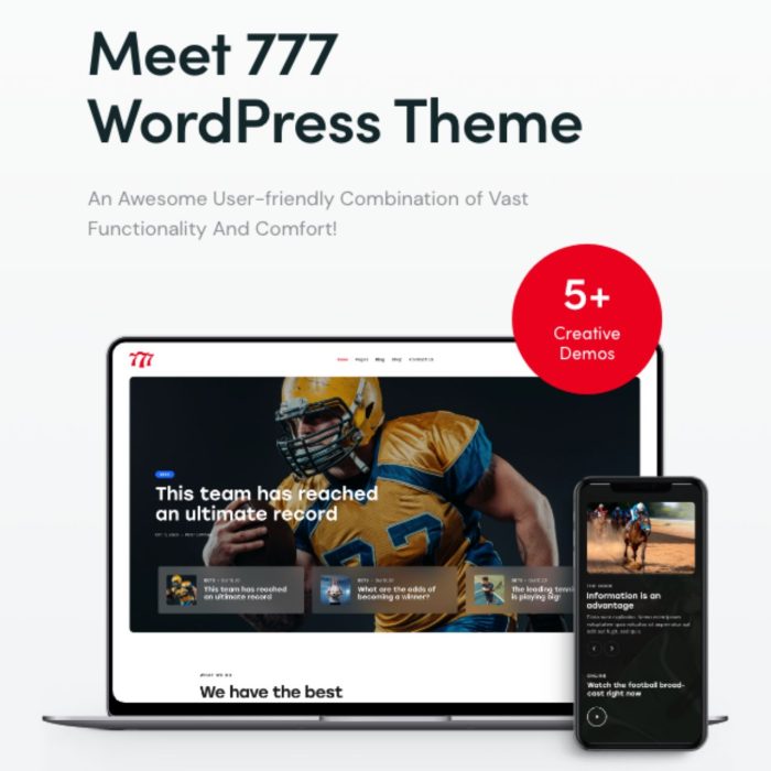 777 - Betting, Casino & Affiliate WordPress Theme
