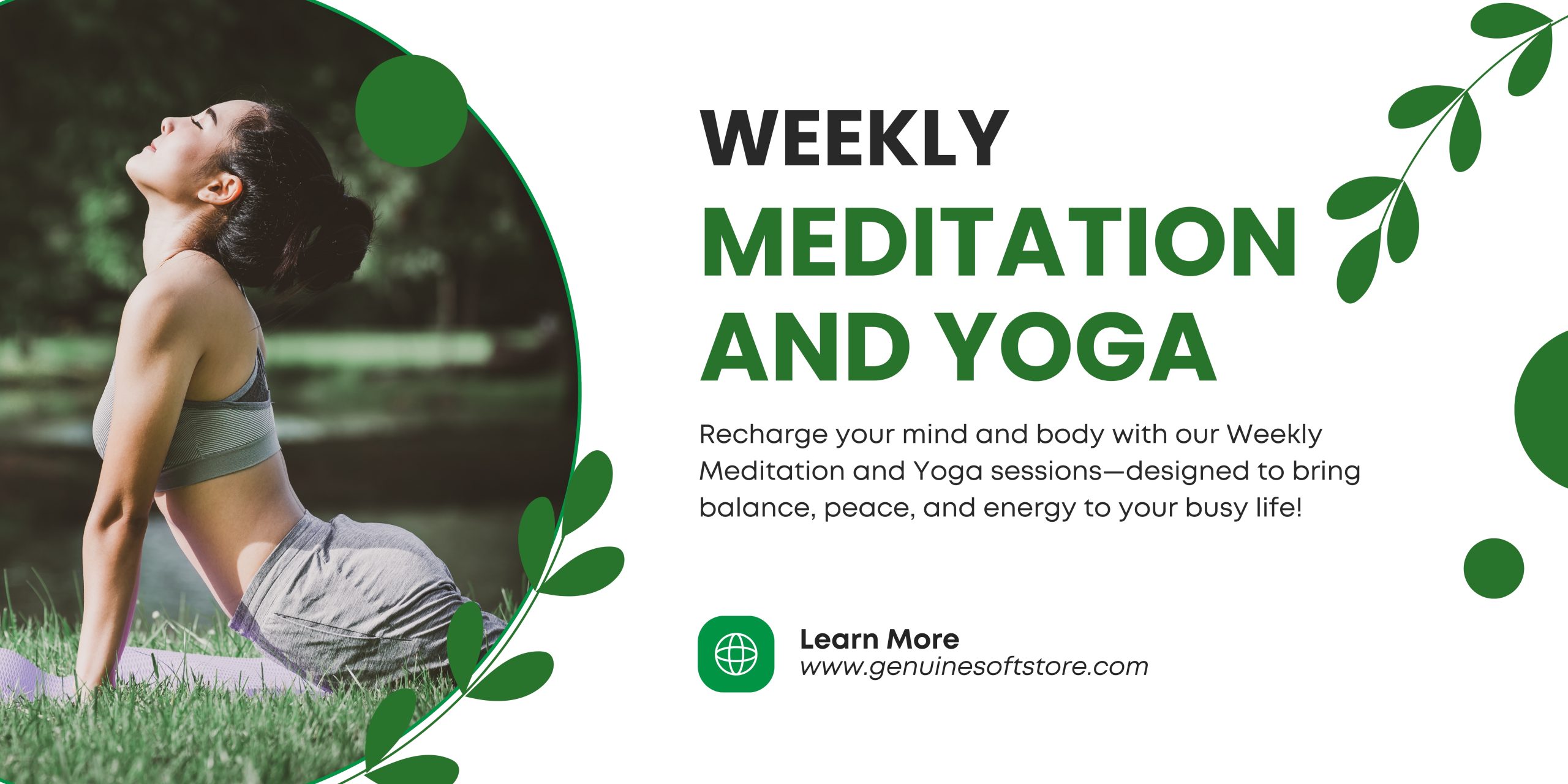 SoulFlow Meditation & Yoga Sessions Banner